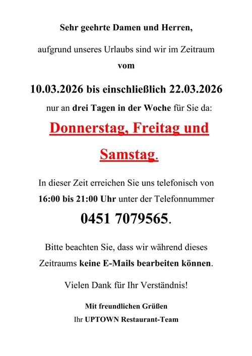 Abwesenheitsnotiz Plakat 